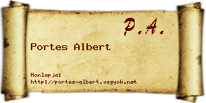 Portes Albert névjegykártya